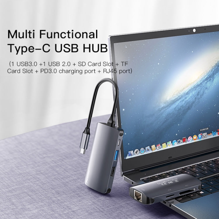 Lisslune | Yesido HB15 6 in 1 USB-C / Type-C Ports Multifunctional Docking Station HUB Adapter