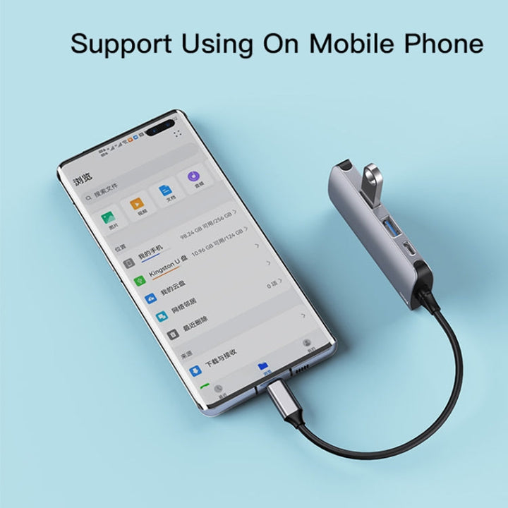Lisslune | Yesido HB15 6 in 1 USB-C / Type-C Ports Multifunctional Docking Station HUB Adapter