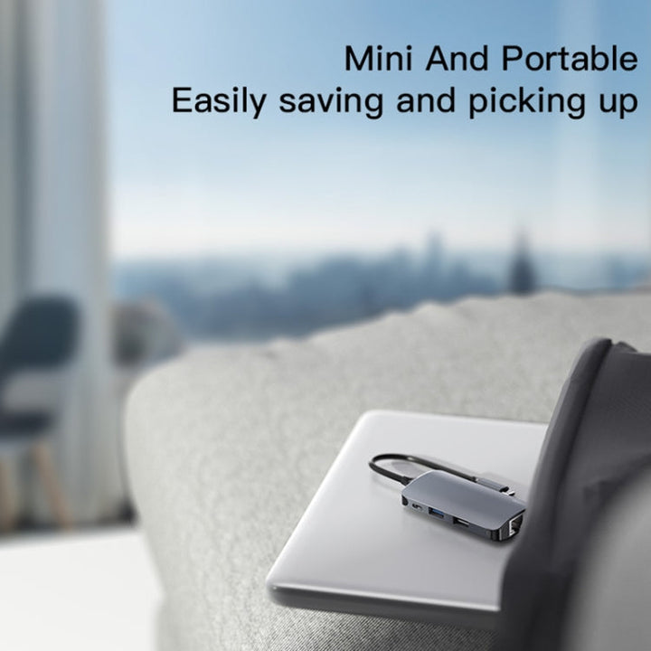 Lisslune | Yesido HB15 6 in 1 USB-C / Type-C Ports Multifunctional Docking Station HUB Adapter