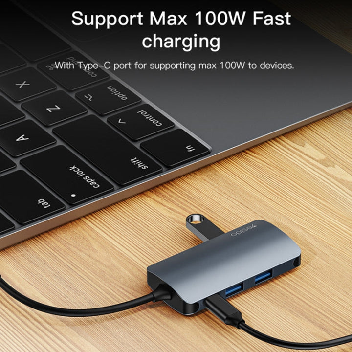 Lisslune | Yesido HB16 7 in 1 USB-C / Type-C Ports Multifunctional Docking Station HUB Adapter