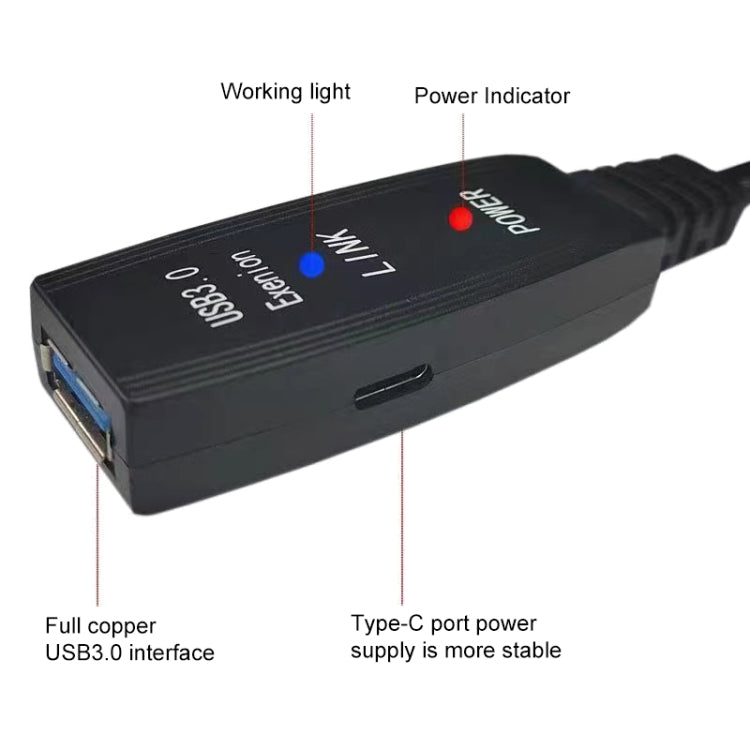 Lisslune | USB 3.0 Plug to Socket Super Speed Extension Cable, Length: 10m