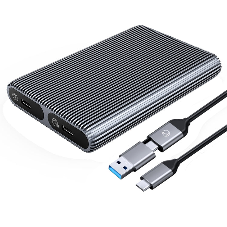 Lisslune | ORICO AM2C3-2N Dual-Bay M.2 NVME + NVME SSD Enclosure (Gray)