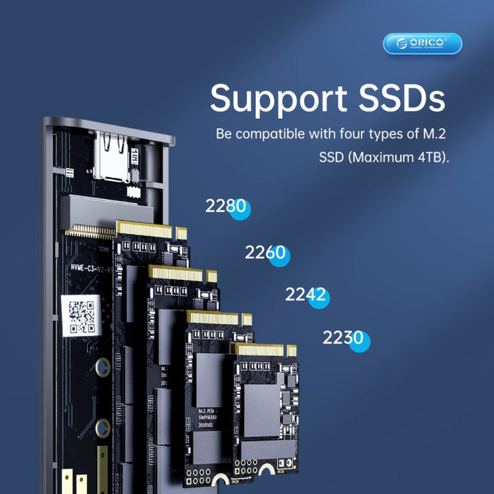 Lisslune | ORICO AM2C3-2N Dual-Bay M.2 NVME + NVME SSD Enclosure (Gray)