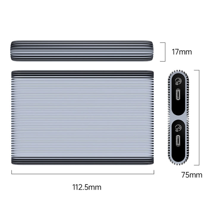 Lisslune | ORICO AM2C3-2N Dual-Bay M.2 NVME + NVME SSD Enclosure (Gray)