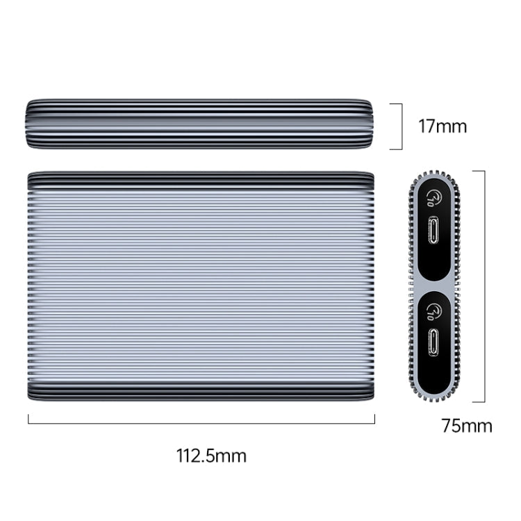 Lisslune | ORICO AM2C3-2SN Dual-Bay M.2 NVME + SATA SSD Enclosure (Gray)
