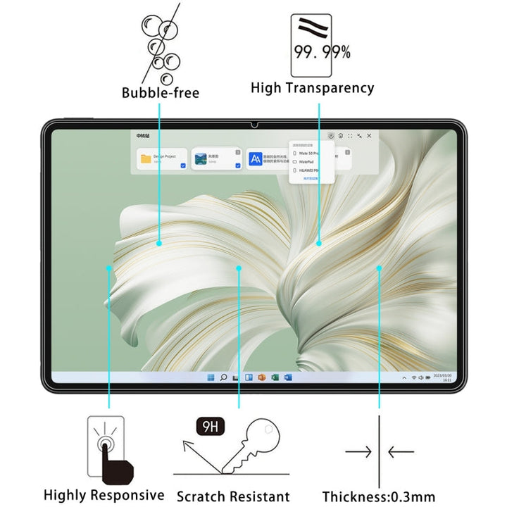 Lisslune | For Huawei MateBook E 2023 25 pieces 9H 0.3mm Explosions-proof Tempered Glass Film