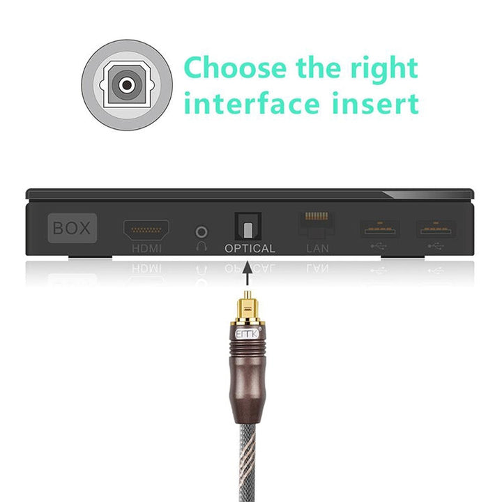 Lisslune | 25m EMK OD6.0mm Toslink Square Port to Square Port TV Digital Audio Optical Fiber Cable Connection Cable