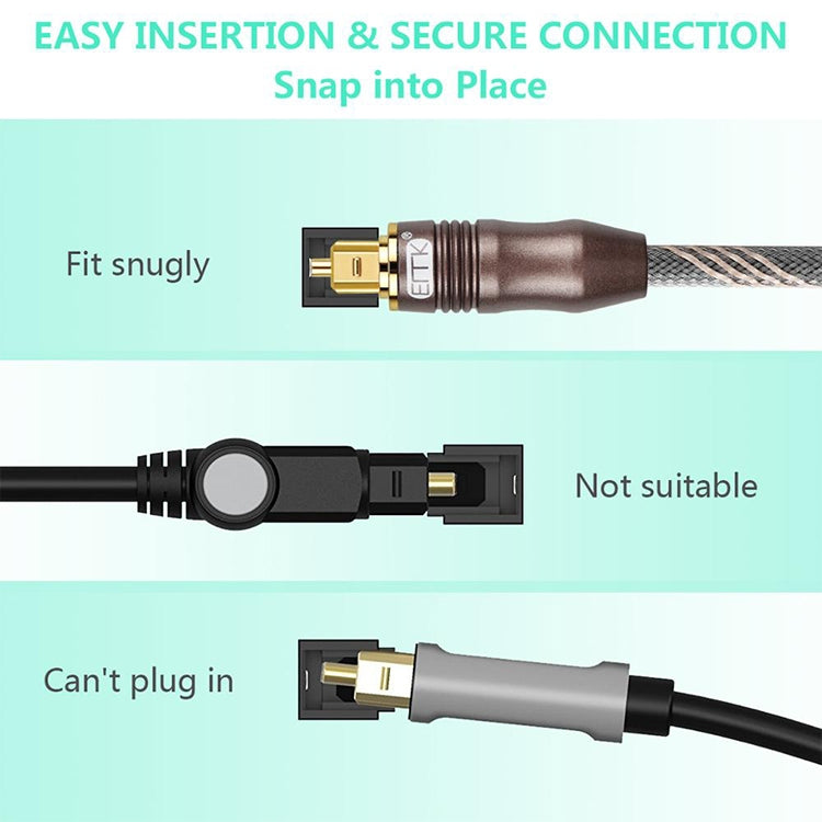Lisslune | 30m EMK OD6.0mm Toslink Square Connector to Square Connector TV Digital Audio Optical Fiber Cable connection cable