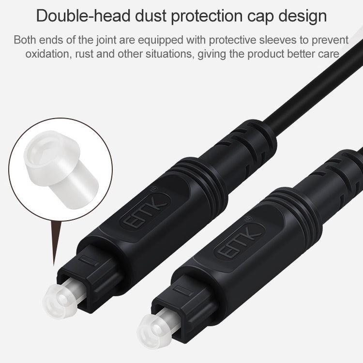 Lisslune | 20m EMK OD4.0mm square port to square port digital audio speaker optical fiber connection cable (Sky Blue)