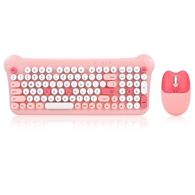 Lisslune | QW05 Mixed Color Portable 2.4G Wireless Keyboard Mouse Set (Pink)