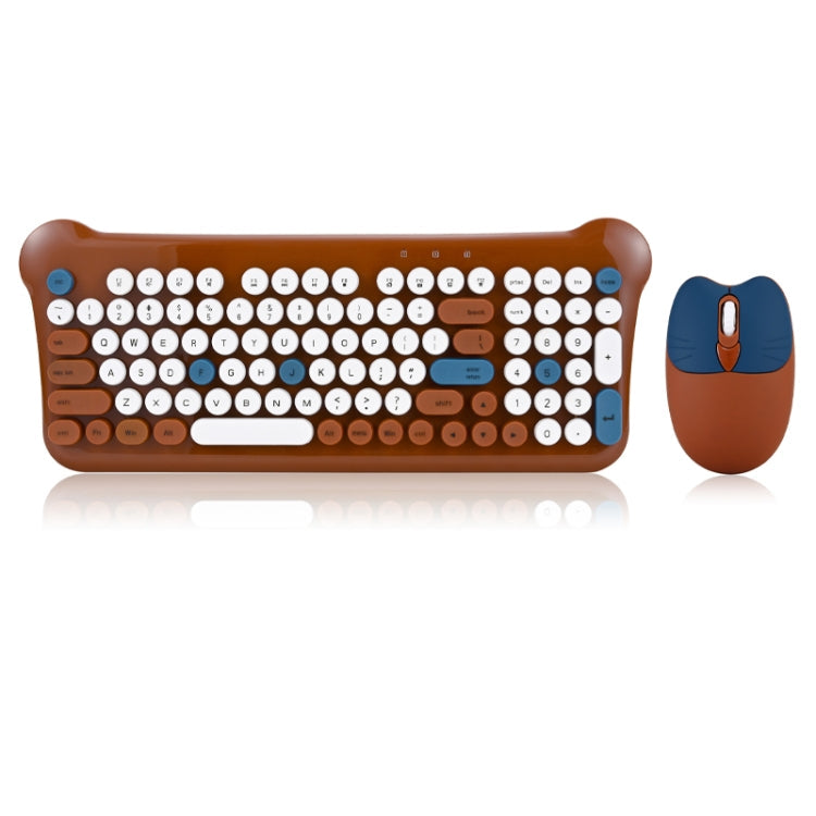 Lisslune | QW05 Mixed Color Portable 2.4G Wireless Keyboard Mouse Set (Brown)