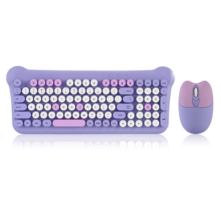 Lisslune | QW05 Mixed Color Portable 2.4G Wireless Keyboard Mouse Set (Purple)