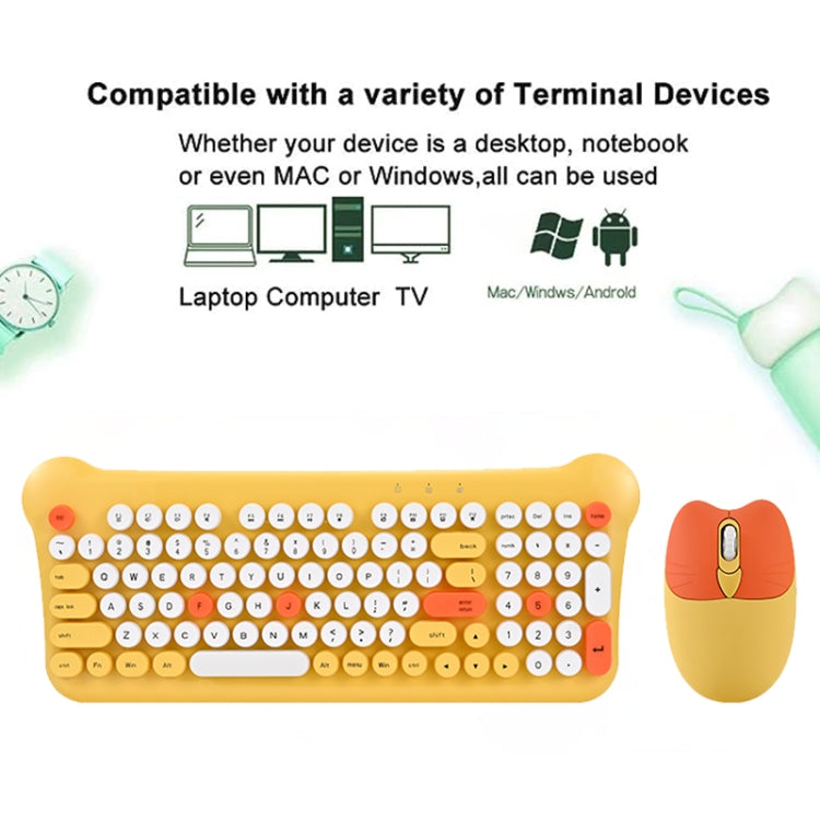 Lisslune | QW05 Mixed Color Portable 2.4G Wireless Keyboard Mouse Set (Brown)