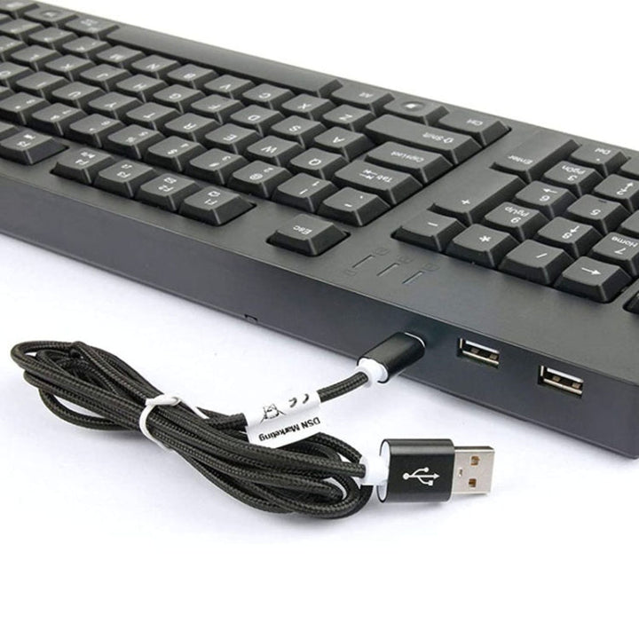 Lisslune | Wired USB Left-Handed Keyboard with Dual HUB Function (Black)