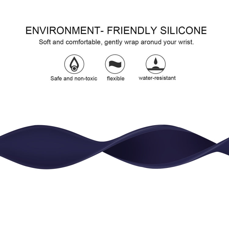 Lisslune | For Apple Watch Ultra 49mm & Watch Ultra 2 49mm / Series 9 & 8 & 7 45mm / SE 3 & SE 2 & 6 & SE & 5 & 4 44mm / 3 & 2 & 1 42mm Solid Colored Elastic Silicone Watch Strap, Size: S 130mm (Sapphire Blue)