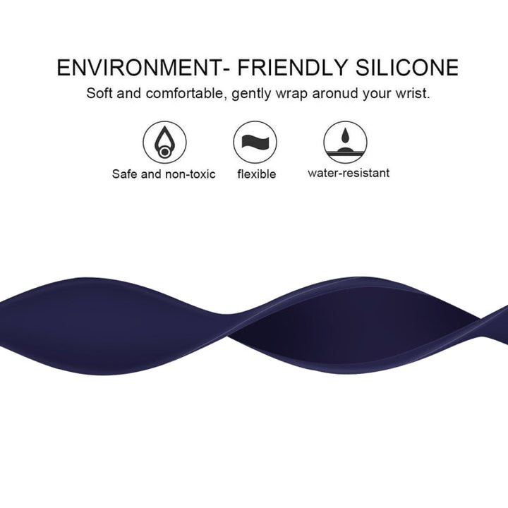 Lisslune | For Apple Watch Ultra 49mm & Watch Ultra 2 49mm / Series 9 & 8 & 7 45mm / SE 3 & SE 2 & 6 & SE & 5 & 4 44mm / 3 & 2 & 1 42mm Solid Colored Elastic Silicone Watch Strap, Size: S 130mm (Sapphire Blue)