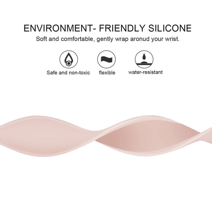 Lisslune | For Apple Watch Ultra 49mm&Watch Ultra 2 49mm / Series 9&8&7 45mm / SE 3&SE 2&6&SE&5&4 44mm / 3&2&1 42mm Solid Color Elastic Silicone Watch Strap, Size:S 130mm(Pink)