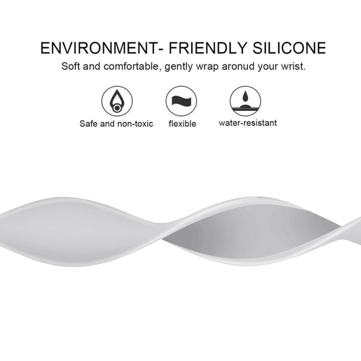 Lisslune | For Apple Watch Ultra 49mm & Watch Ultra 2 49mm / Series 9 & 8 & 7 45mm / SE 3 & SE 2 & 6 & SE & 5 & 4 44mm / 3 & 2 & 1 42mm Solid Color Elastic Silicone Band, Size: L 156mm (White)