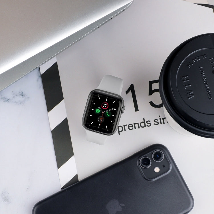 Lisslune | For Apple Watch Ultra 49mm & Watch Ultra 2 49mm / Series 9 & 8 & 7 45mm / SE 3 & SE 2 & 6 & SE & 5 & 4 44mm / 3 & 2 & 1 42mm Solid Color Elastic Silicone Band, Size: L 156mm (White)