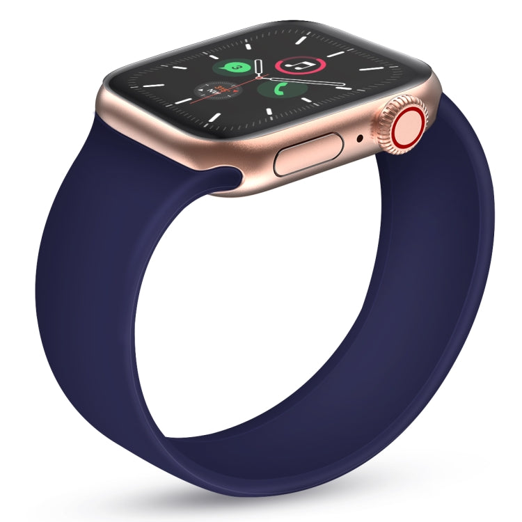Lisslune | For Apple Watch Ultra 49mm&Watch Ultra 2 49mm / Series 9&8&7 45mm / SE 3&SE 2&6&SE&5&4 44mm / 3&2&1 42mm Solid Color Elastic Silicone Watch Band, Size:L 156mm(Sapphire Blue)