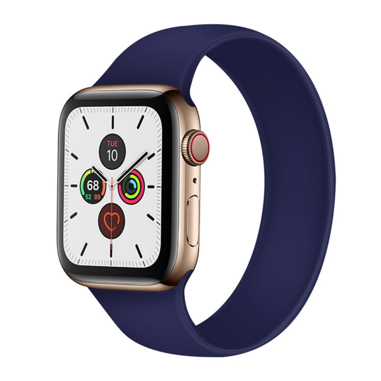 Lisslune | For Apple Watch Ultra 49mm&Watch Ultra 2 49mm / Series 9&8&7 45mm / SE 3&SE 2&6&SE&5&4 44mm / 3&2&1 42mm Solid Color Elastic Silicone Watch Band, Size:L 156mm(Sapphire Blue)