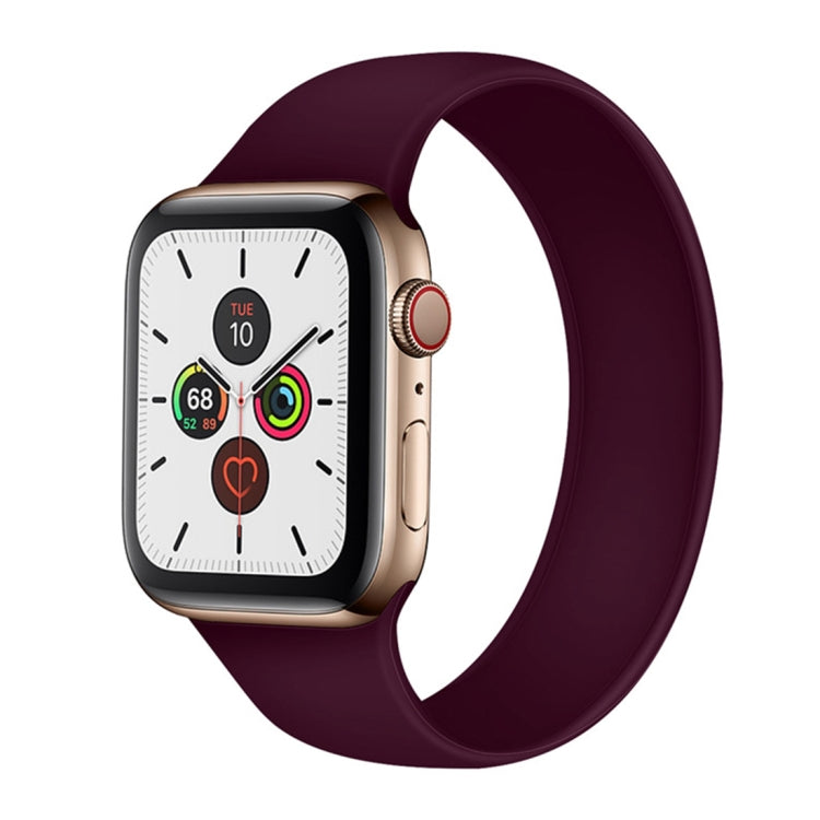 Lisslune | For Apple Watch Ultra 49mm&Watch Ultra 2 49mm / Series 9&8&7 45mm / SE 3&SE 2&6&SE&5&4 44mm / 3&2&1 42mm Solid Color Elastic Silicone Watch Band, Size:L 156mm(Purple)
