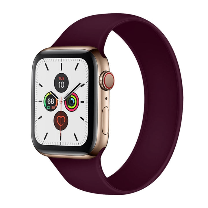 Lisslune | For Apple Watch Ultra 49mm&Watch Ultra 2 49mm / Series 9&8&7 45mm / SE 3&SE 2&6&SE&5&4 44mm / 3&2&1 42mm Solid Color Elastic Silicone Watch Band, Size:L 156mm(Purple)