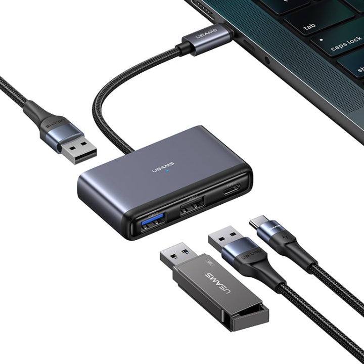 Lisslune | USAMS US-SJ627 4 in 1 Type-C Multifunctional Docking Station HUB