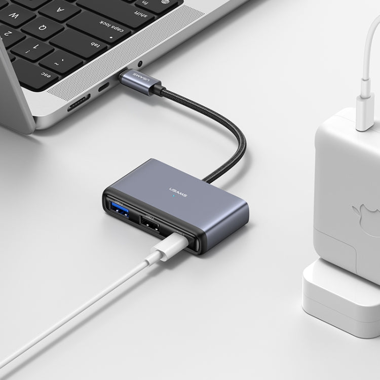 Lisslune | USAMS US-SJ627 4 in 1 Type-C Multifunctional Docking Station HUB