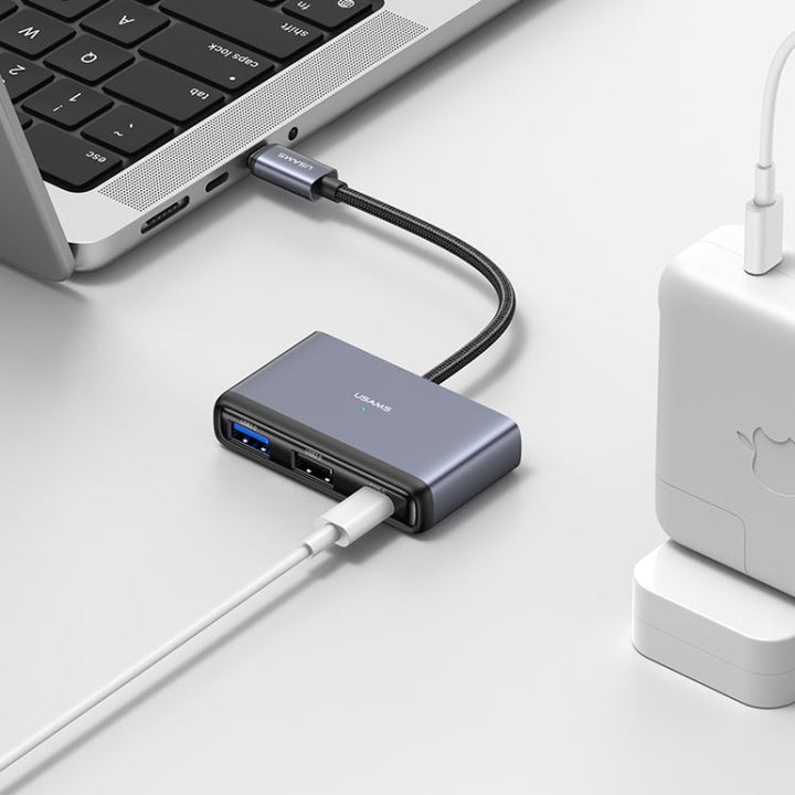 Lisslune | USAMS US-SJ627 4 in 1 Type-C Multifunctional Docking Station HUB
