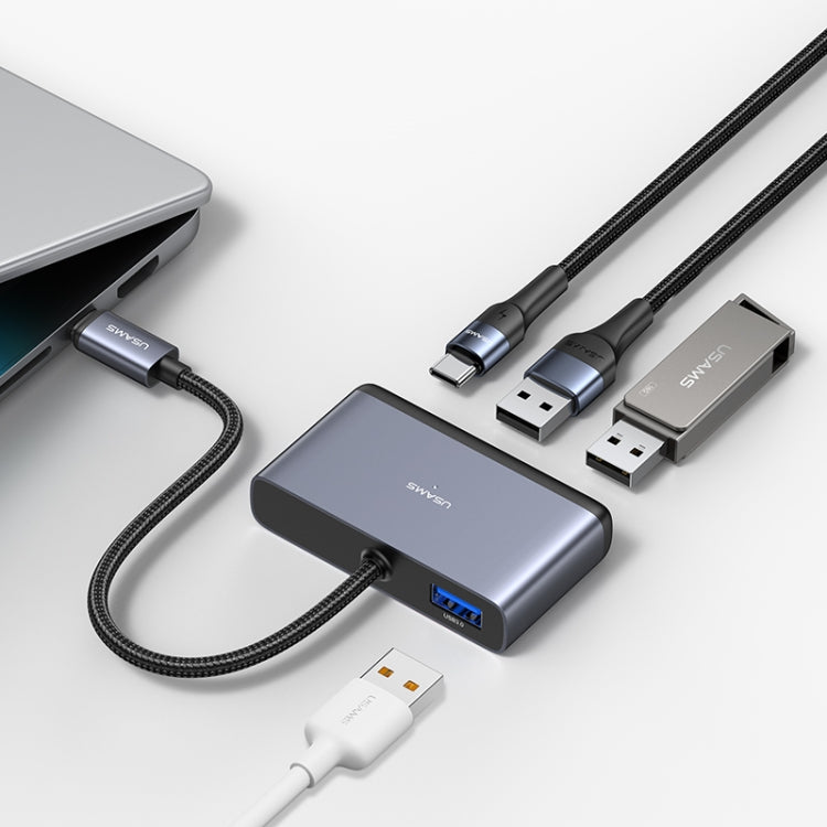 Lisslune | USAMS US-SJ627 4 in 1 Type-C Multifunctional Docking Station HUB
