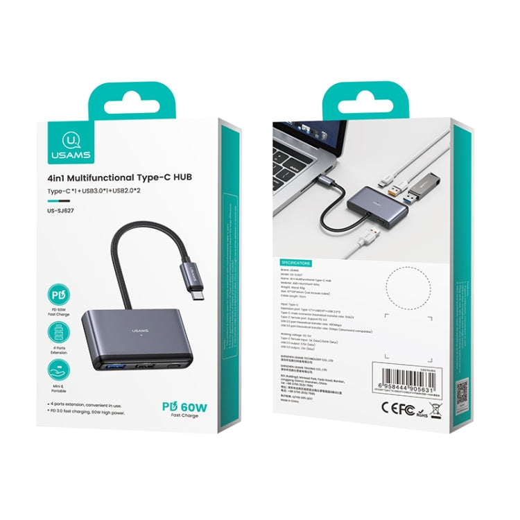 Lisslune | USAMS US-SJ627 4 in 1 Type-C Multifunctional Docking Station HUB