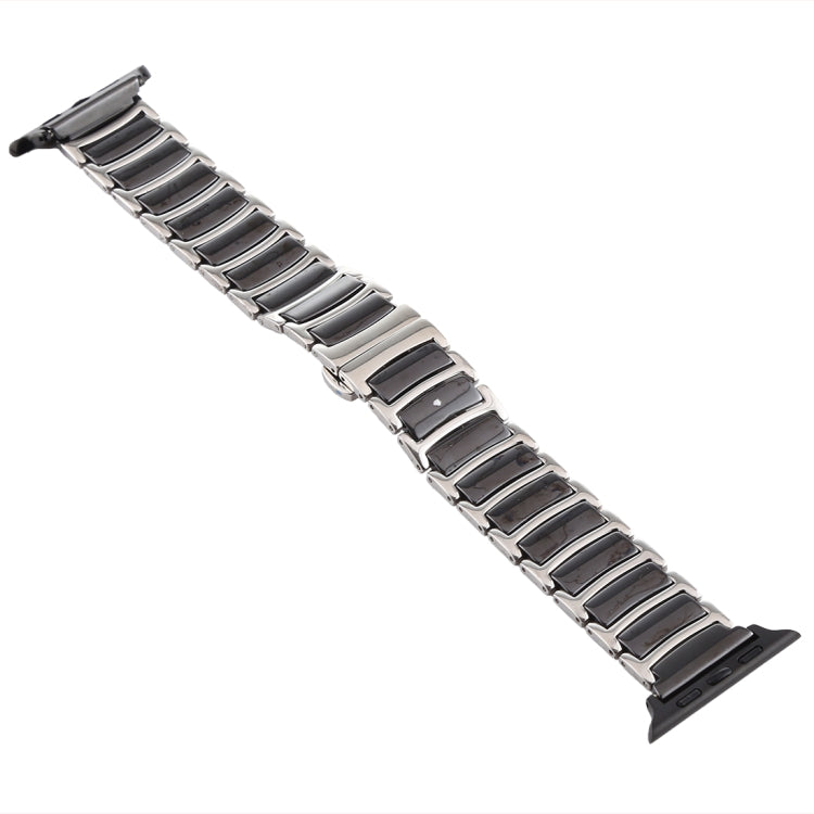 Lisslune | For Apple Watch Series 8&7 41mm / SE 2&6&SE&5&4 40mm / 3&2&1 38mm Ceramic Steel Bracelet (Black)
