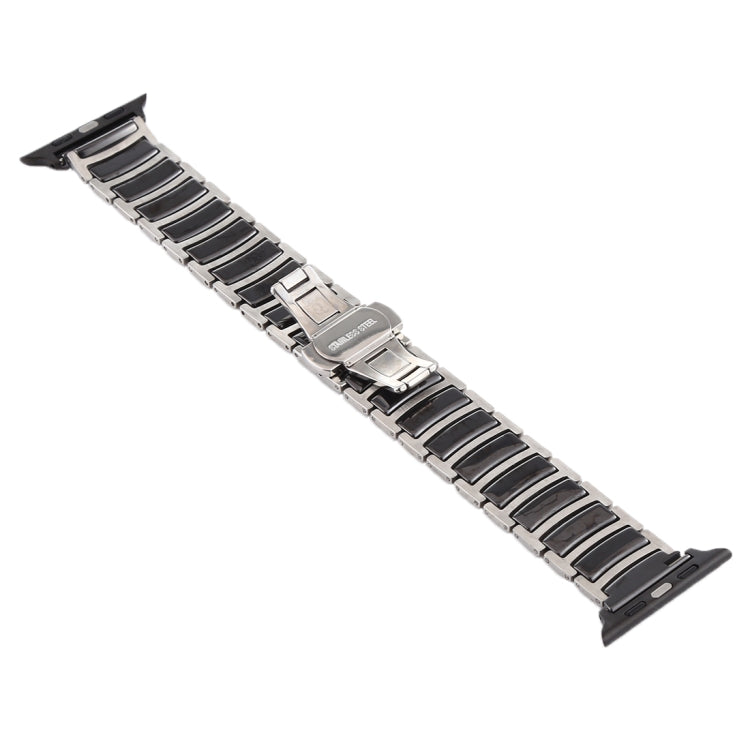 Lisslune | For Apple Watch Series 8&7 41mm / SE 2&6&SE&5&4 40mm / 3&2&1 38mm Ceramic Steel Bracelet (Black)