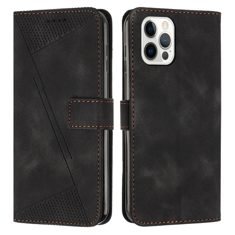 Lisslune | For iPhone 13 Pro Max Dream Triangle Leather Phone Case with Shoulder Strap (Black)
