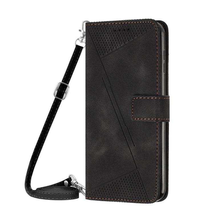 Lisslune | For iPhone 13 Pro Max Dream Triangle Leather Phone Case with Shoulder Strap (Black)