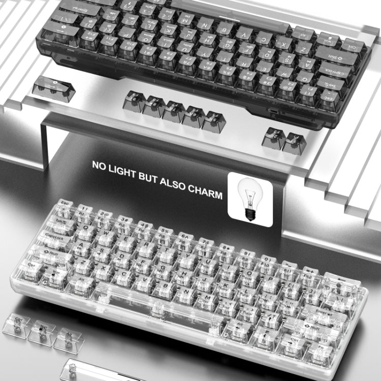 Lisslune | XUNFOX K30 Transparent 61-Key Black Backlit Wired Mechanical Keyboard, Cable Length: 1.5 m (Black)