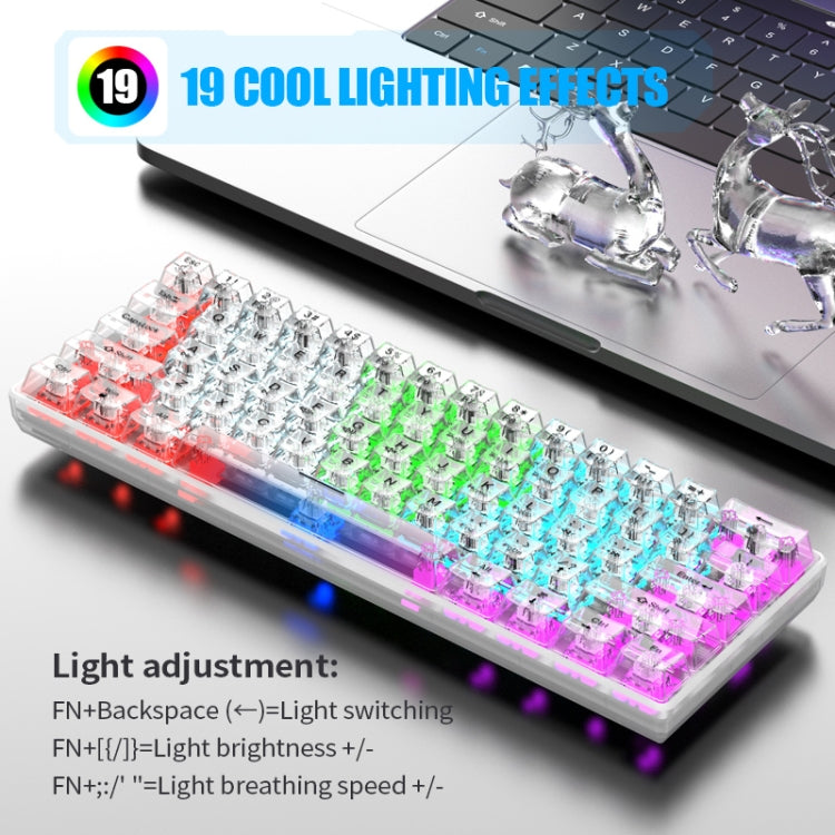 Lisslune | XUNFOX K30 Transparent 61-Key Black Backlit Wired Mechanical Keyboard, Cable Length: 1.5 m (Black)