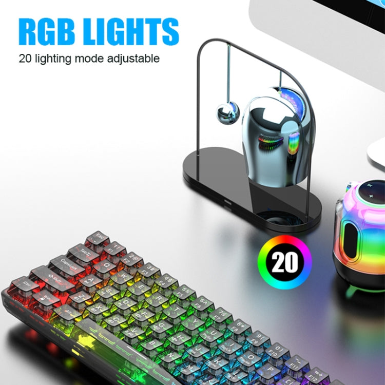 Lisslune | XUNFOX K30 Pro 2.4G + BT + Wired Transparent 61-Key Mechanical White Switch Keyboard (White)