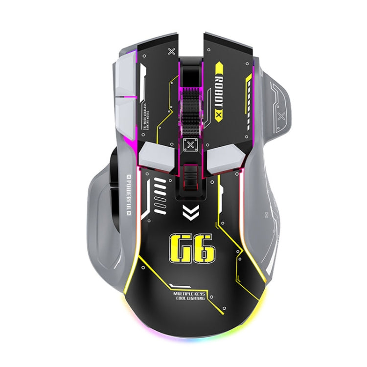 Lisslune | HXSJ G6 10 Keys RGB 12800DPI Tri-Mode Wireless Gaming Mouse (Black)