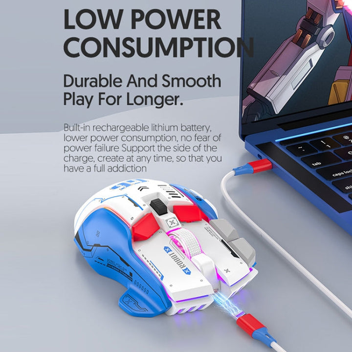 Lisslune | HXSJ G6 10 Keys RGB 12800DPI Tri-Mode Wireless Gaming Mouse (Yellow)