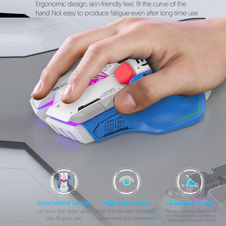 Lisslune | HXSJ G6 10 Keys RGB 12800DPI Tri-Mode Wireless Gaming Mouse (Black)