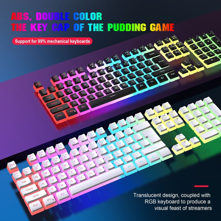Lisslune | HXSJ L200+X100 Wired RGB Backlight Keyboard and Mouse Set 104 Pudding Keycaps + 3600DPI Mouse (Black)