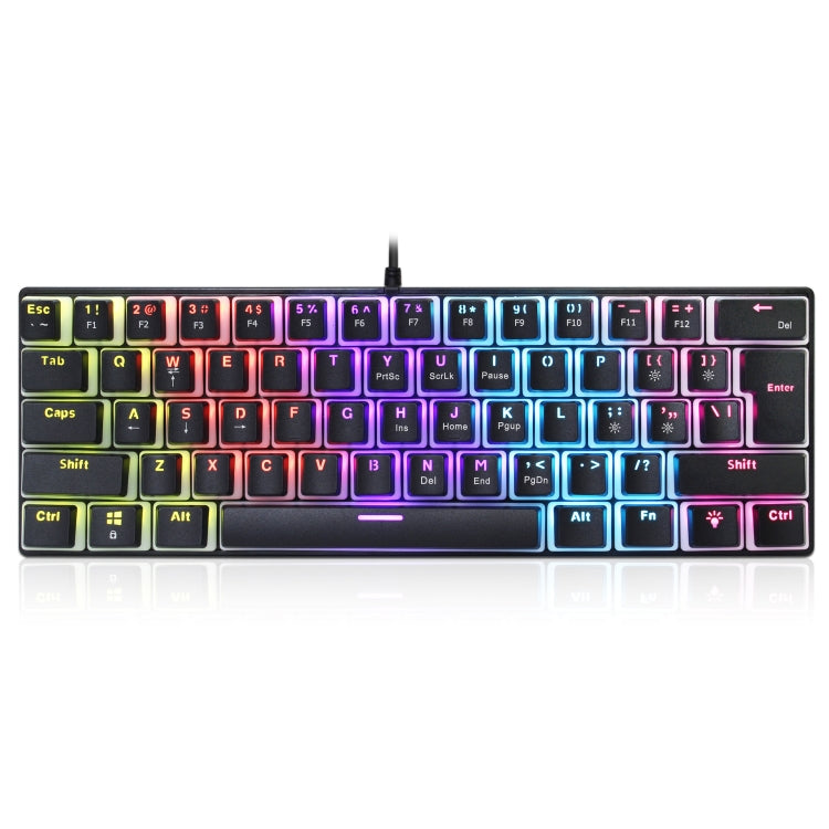 Lisslune | HXSJ L700 Wired RGB Mechanical Keyboard 61 Pudding Keycaps (Black)