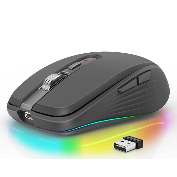 Lisslune | HXSJ M303 2400DPI Dual Mode 2.4GHz + Bluetooth 5.1 Wireless Mouse (Black)