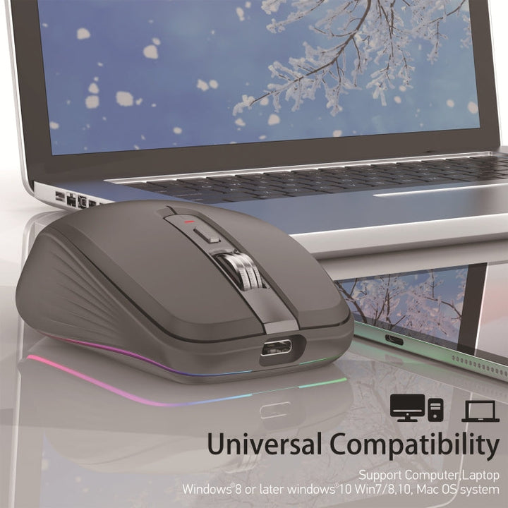 Lisslune | HXSJ M303 2400DPI Dual Mode 2.4GHz + Bluetooth 5.1 Wireless Mouse (Black)