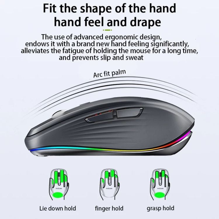 Lisslune | HXSJ M303 2400DPI Dual Mode 2.4GHz + Bluetooth 5.1 Wireless Mouse (White)
