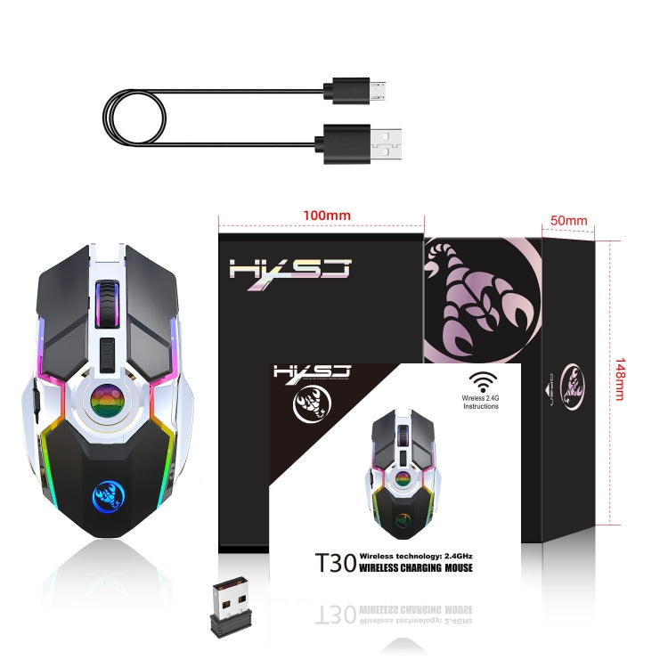 Lisslune | HXSJ T30 2400DPI RGB 2.4GHz Wireless Mouse (Black)