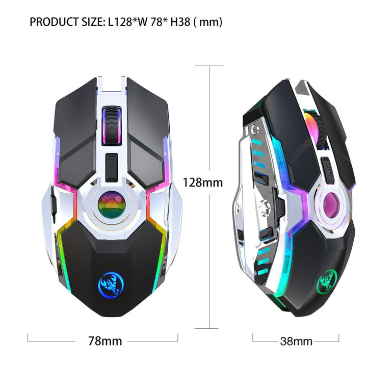 Lisslune | HXSJ T30 2400DPI RGB 2.4GHz Wireless Mouse (Metallic Gray)