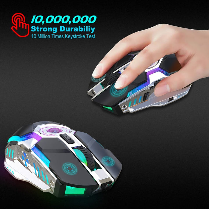 Lisslune | HXSJ T30 2400DPI RGB 2.4GHz Wireless Mouse (Metallic Gray)